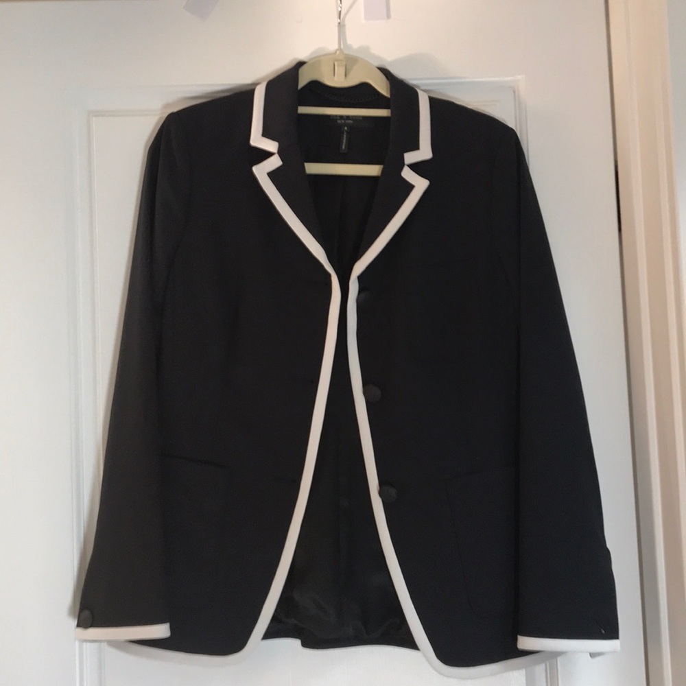 Rag & Bone blazer - black with white piping.